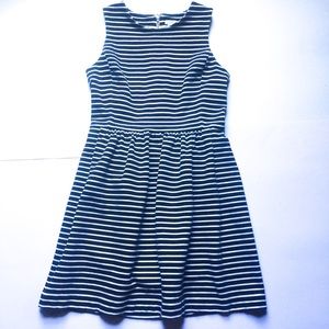 J Crew Black and White Striped Dress Size S